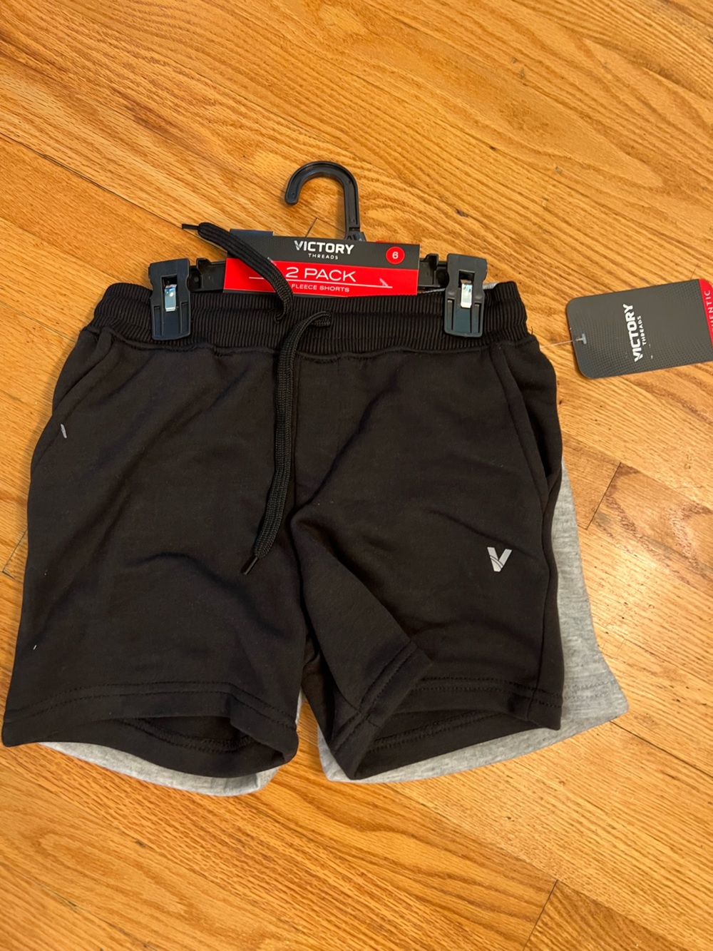 Victory Threads Athletic Shorts 2-Pack Black & Gray
